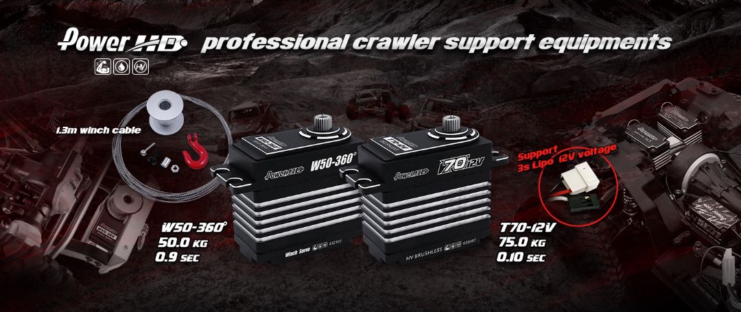 Power HD Winch Servo - HV Coreless - 50.0KG 0.9sec/360 degrees – image 4