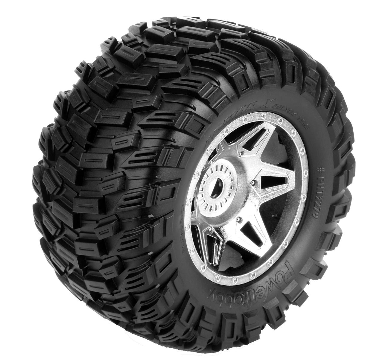 Powerhobby Armor X Belted Pre-Mounted Tires FOR Traxxas X-Maxx XMaxx Chrome thumbnail 2