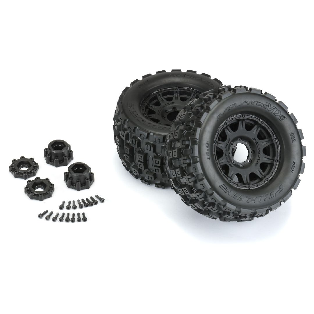 Pro-Line Badlands 3.8" Tires on Black w/ Removable Hex (2) – image 2