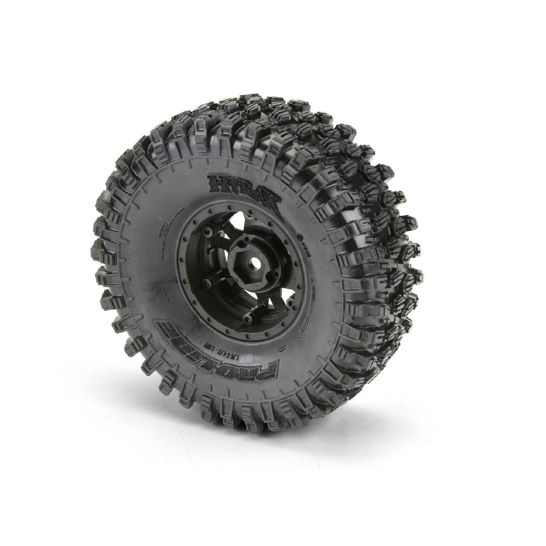 Pro-Line Hyrax 1.9" G8 Tires on Black Plastic Bead-Loc Whls (2) – image 2
