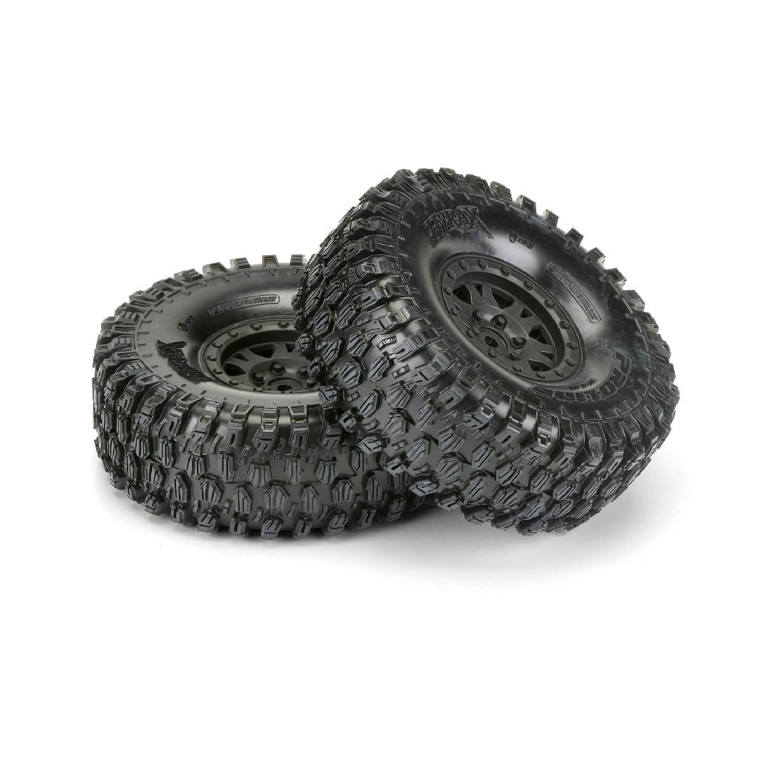 Pro-Line Hyrax 1.9" G8 Tires on Black Plastic Bead-Loc Whls (2) – image 3