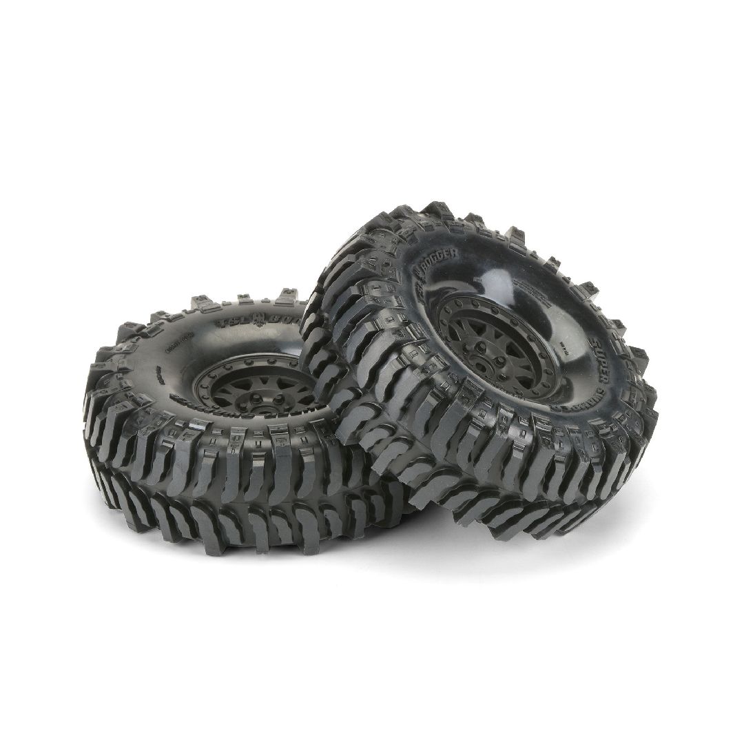 Pro-Line Bogger 1.9" Tires on Black Plastic Bead-Loc Whls (2) – image 2