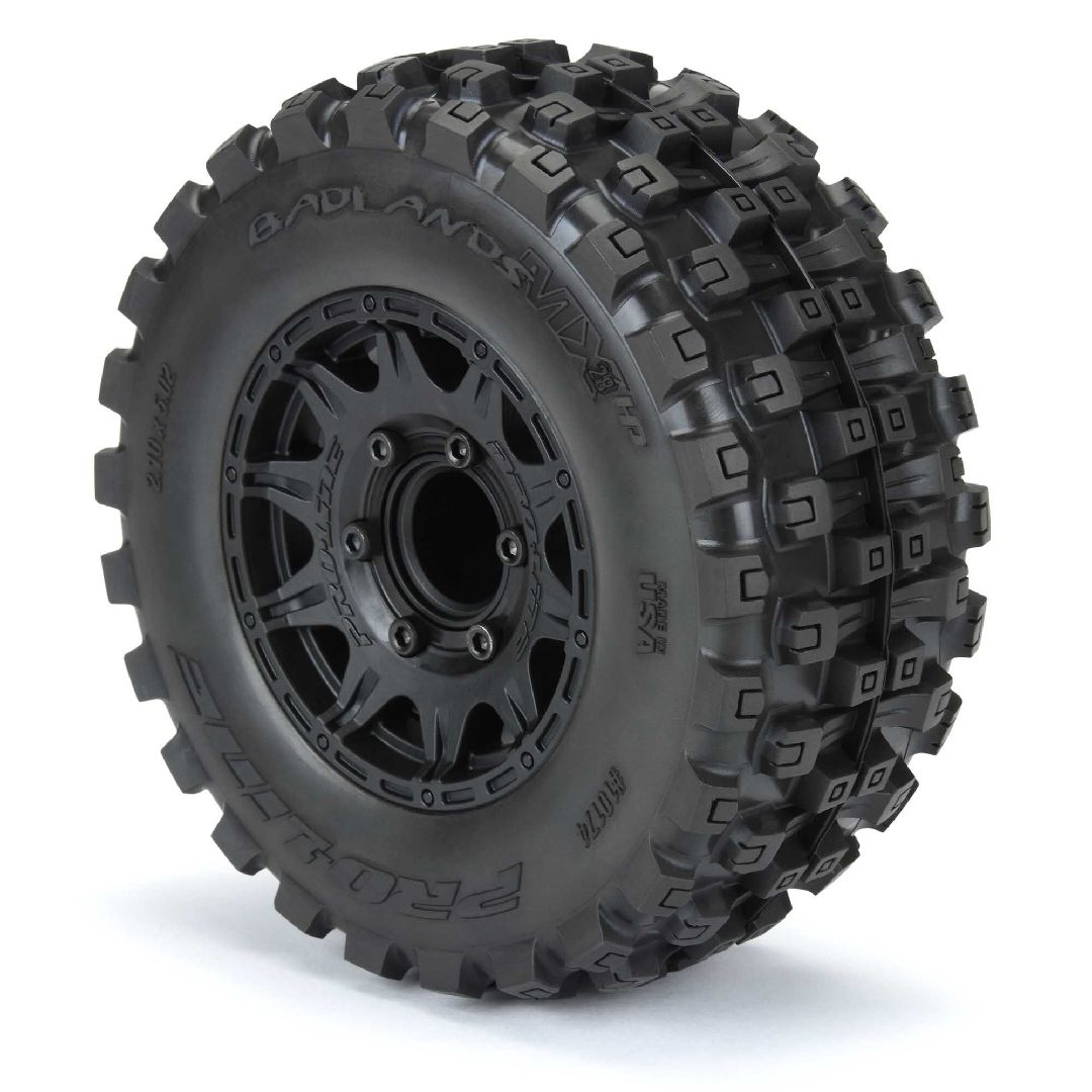 Pro-Line Badlands 2.8" BELTED Tires on Black Rem Hex Wheels (2) – image 5