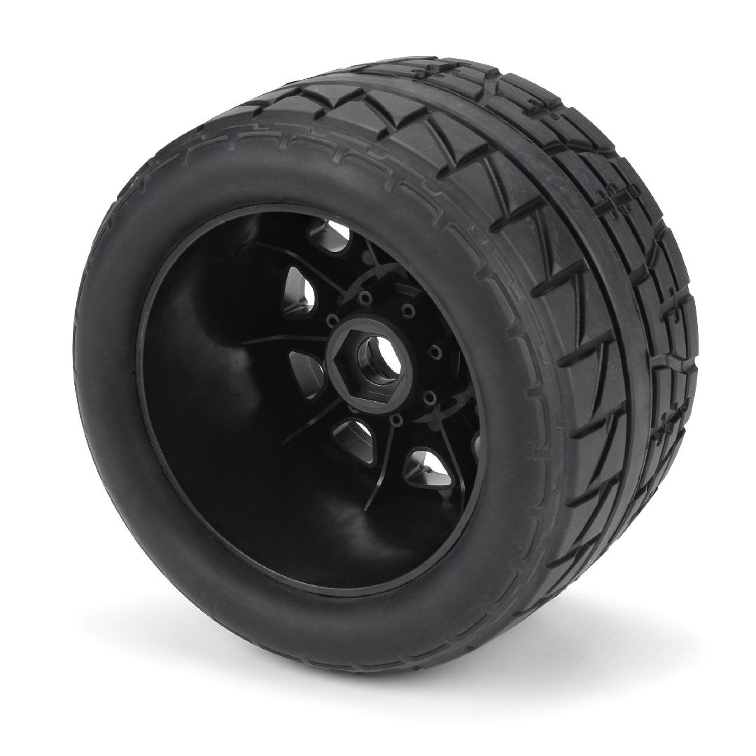 Pro-Line 3.8" Menace BELTED Tires on Black Rem Hex Wheels (2) – image 2