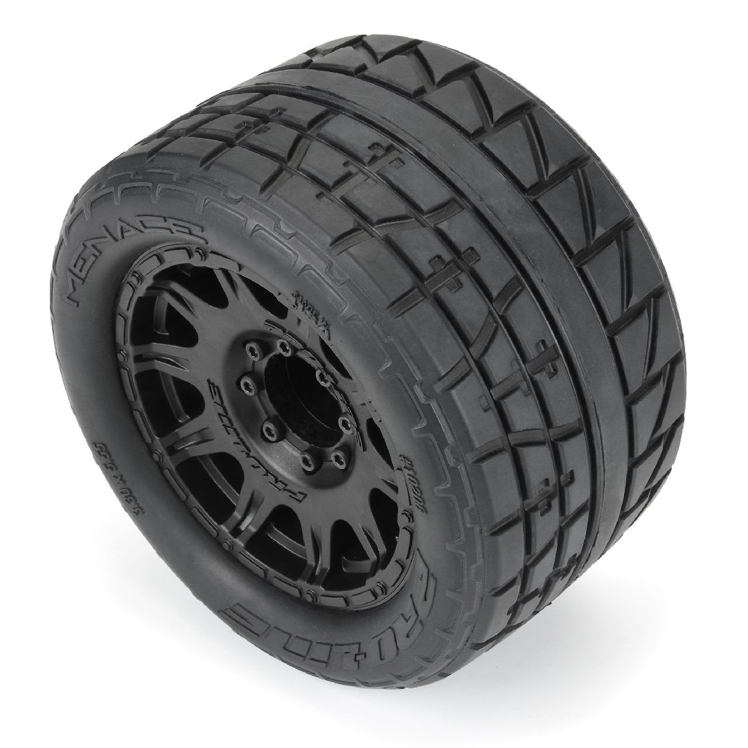 Pro-Line 3.8" Menace BELTED Tires on Black Rem Hex Wheels (2) – image 4