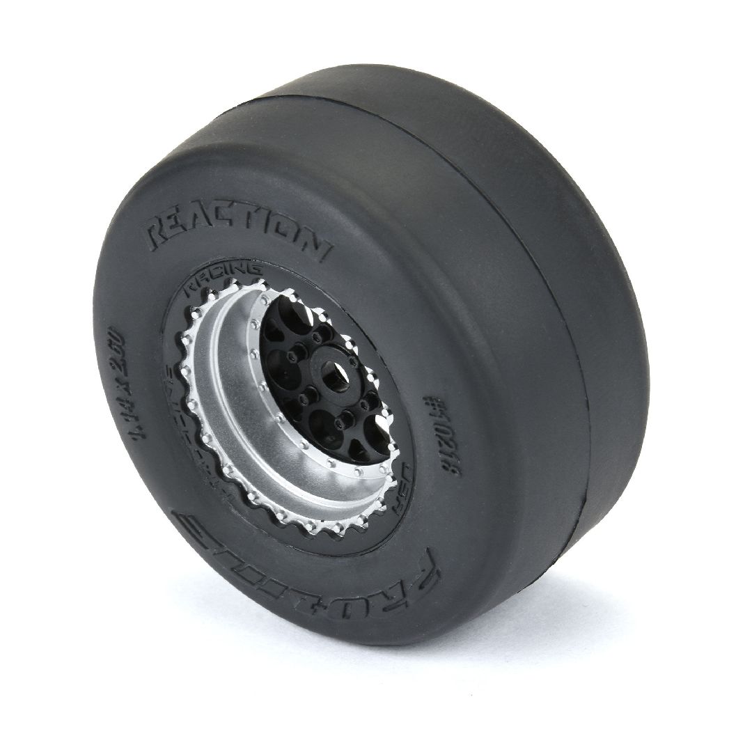 Pro-Line 1/16 Reaction Rr Tires MTD 7mm Blk/Sil:MiniDrag(2) – image 2