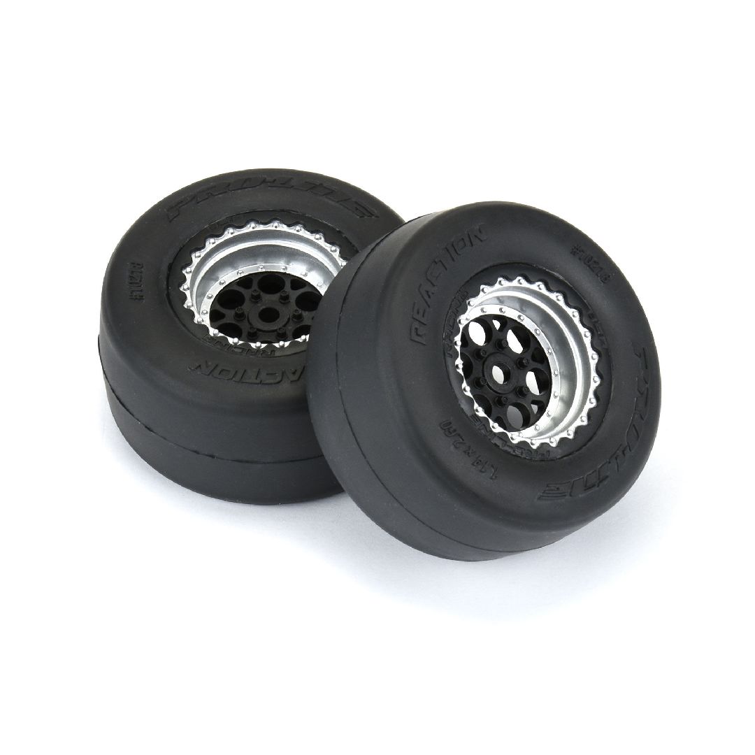 Pro-Line 1/16 Reaction Rr Tires MTD 7mm Blk/Sil:MiniDrag(2) – image 6