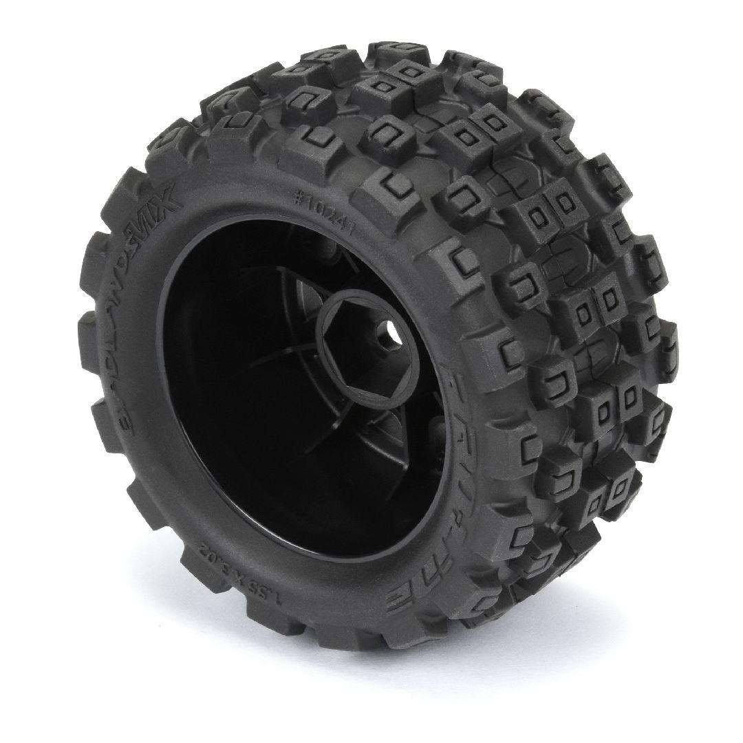 Pro-Line Badlands 1.85" on Black 12mm Hex Wheels (4) – image 4