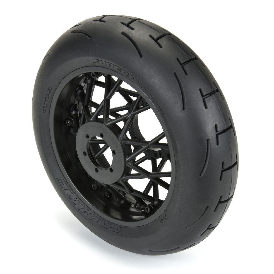 Pro-Line Supermoto V2 S3 Rear Tire on Black Supermoto Wheel – image 2