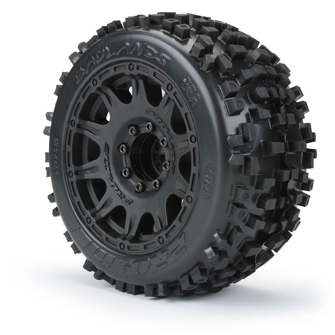 Pro-Line Badlands 3.8" Tires on Black  Removable Hex Wheels (2) – image 5
