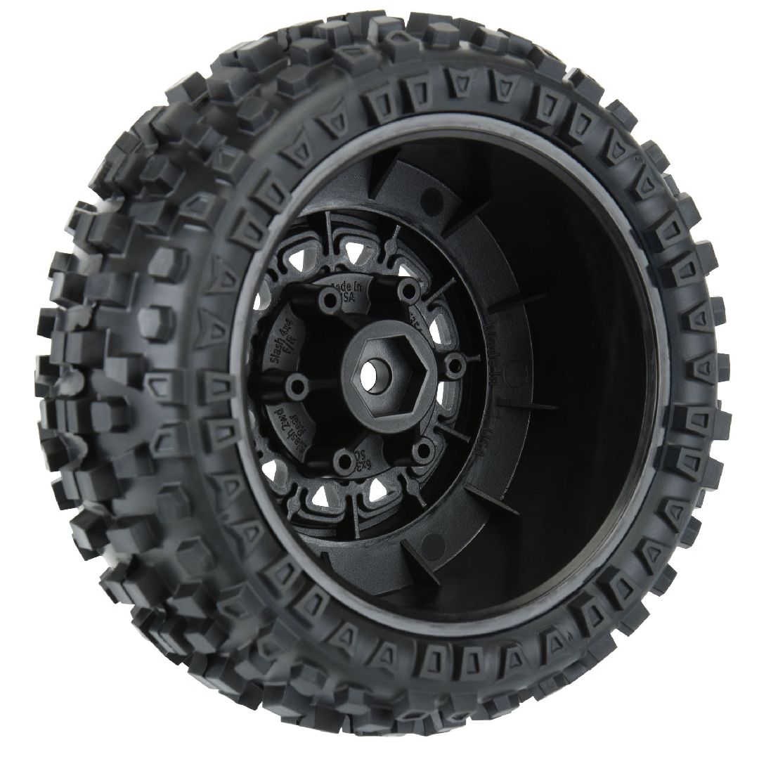 Pro-Line Badlands 2.2"/3.0" Tires on Black Rem Hex Wheels (2) – image 2