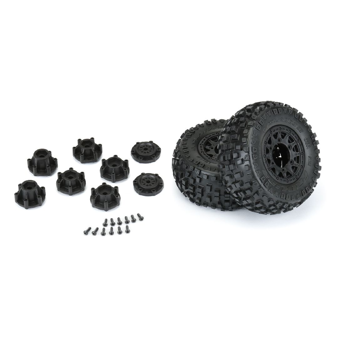 Pro-Line Badlands 2.2"/3.0" Tires on Black Rem Hex Wheels (2) – image 3