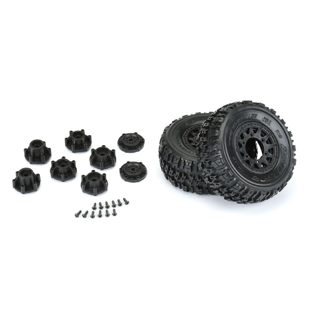 Pro-Line Trencher X 2.2"/3.0" Tires on Black Rem Hex Wheels (2) – image 2