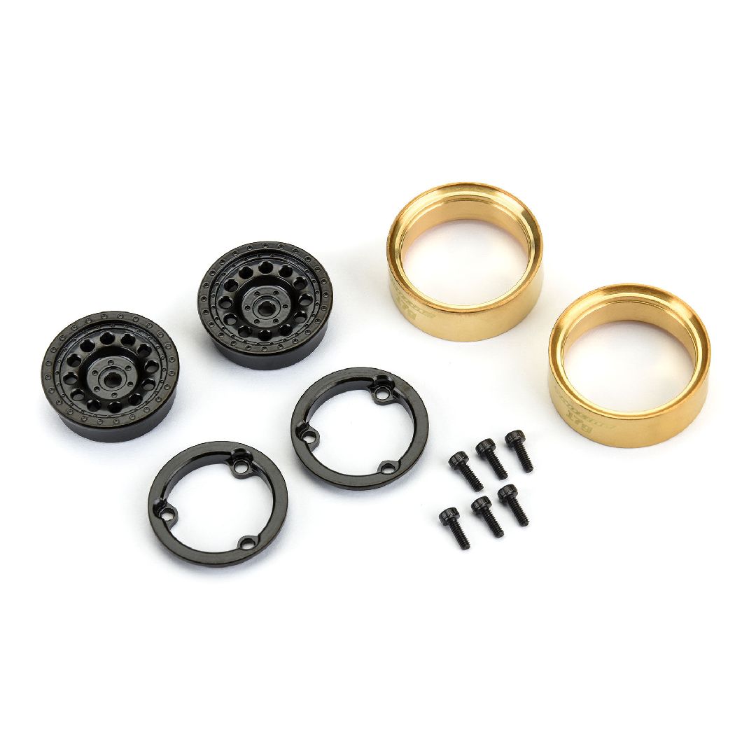 Pro-Line 1/24 Rock Shooter Brass F/R 1.0 7mm Whl (2) Blk – image 4