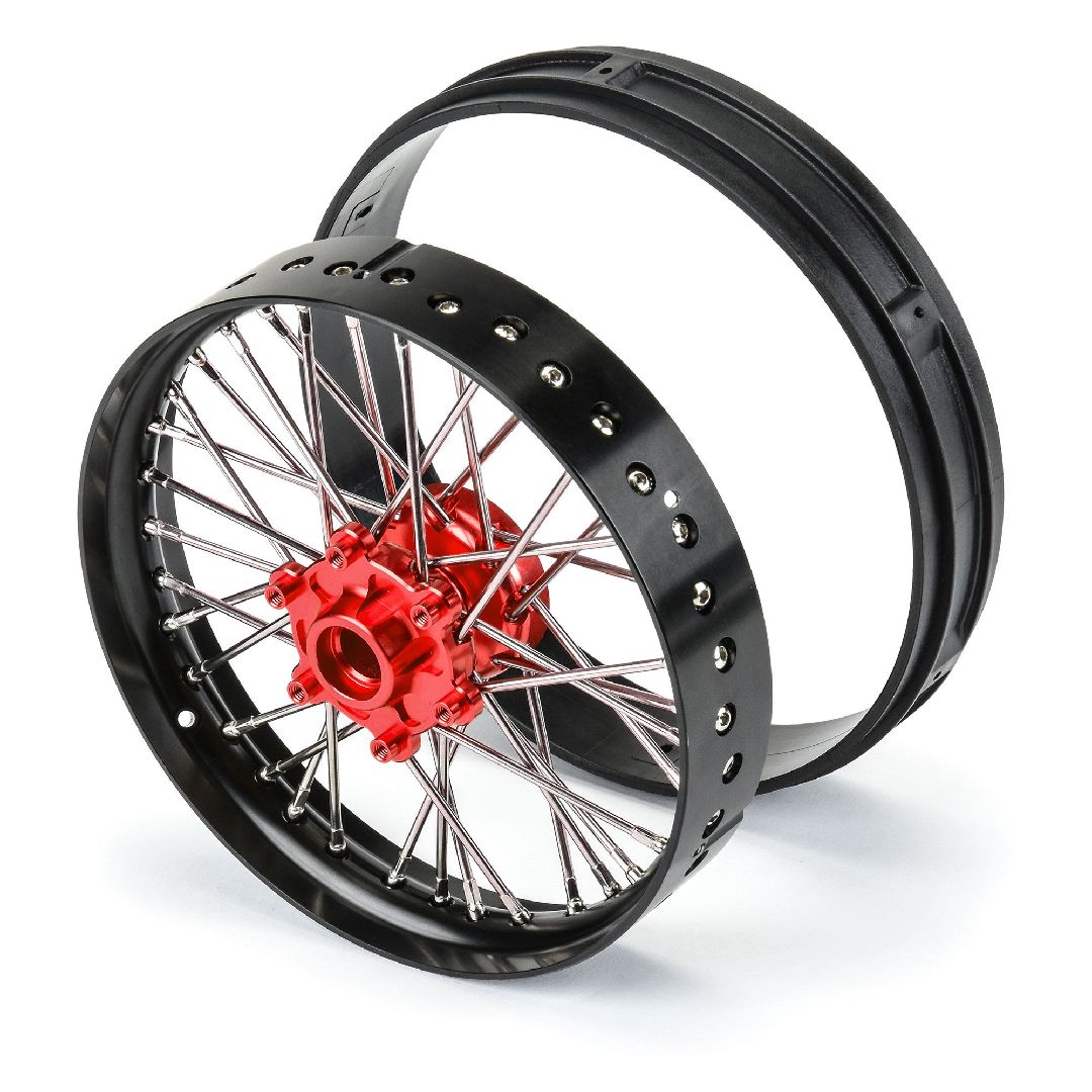 Pro-Line Pro-Spec Alum V2 Bead Front Wheel, Black/Red – image 5