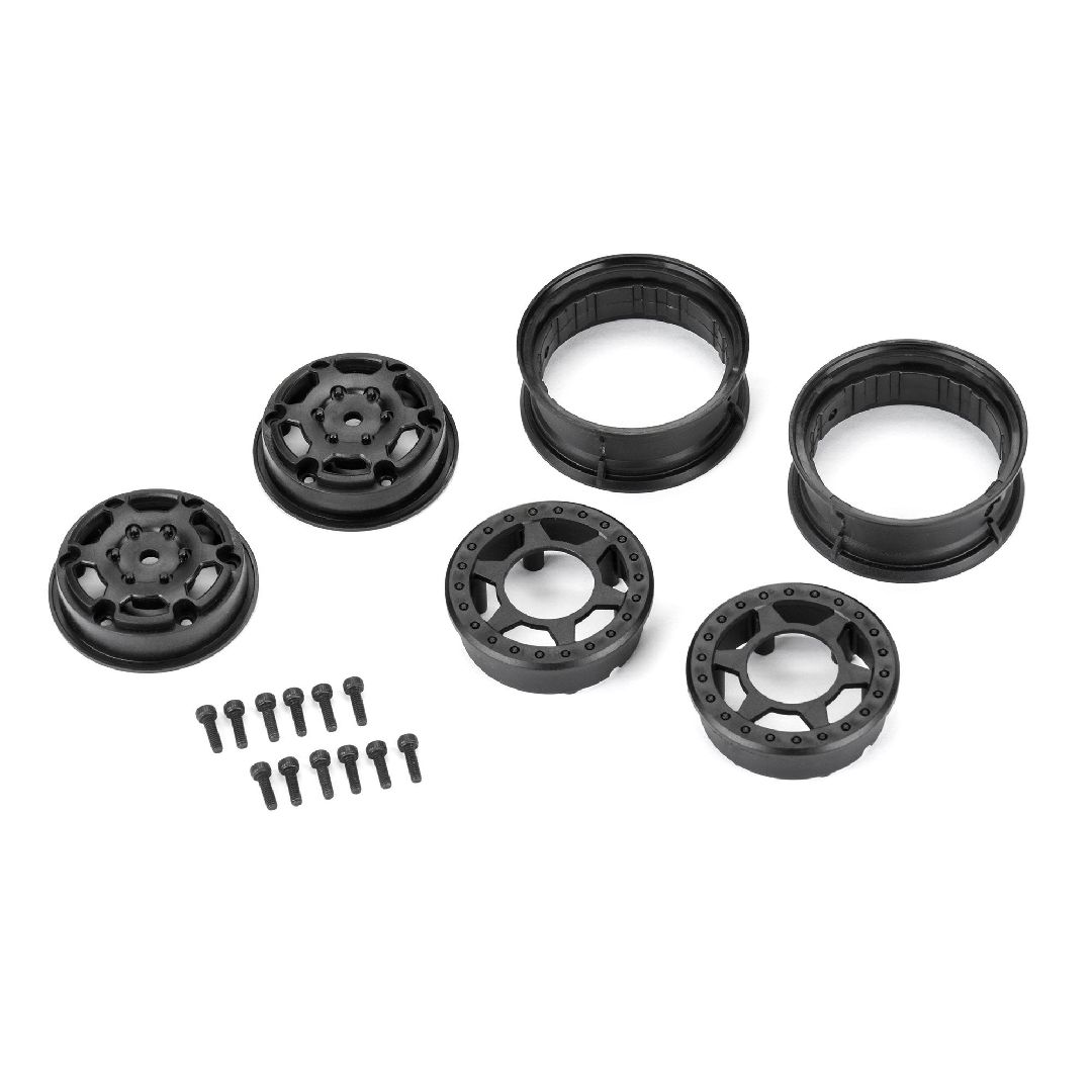Pro-Line Holcomb F/R 1.55" 12mm Crawler Bead-Loc Whls (2) Black – image 5