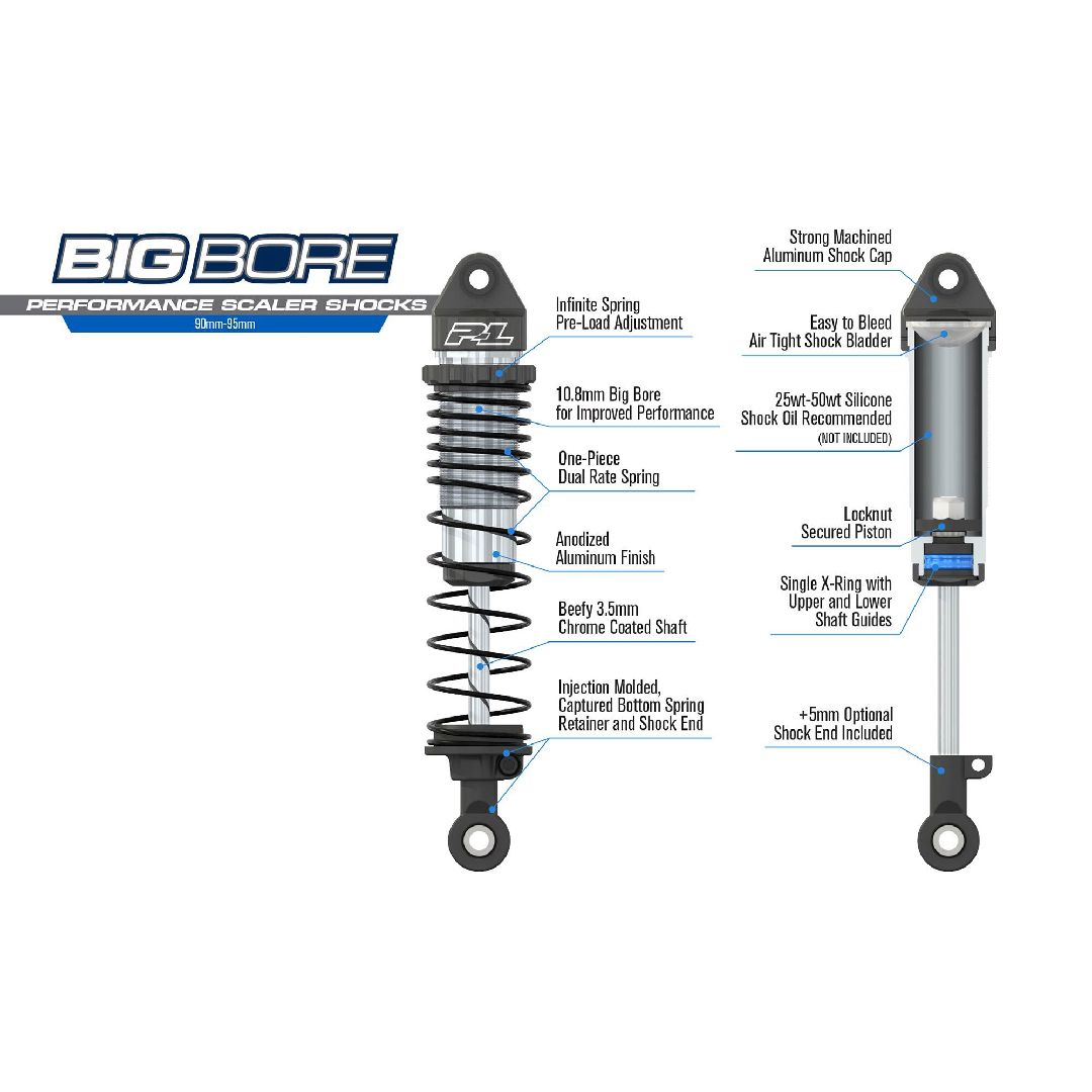 Pro-Line Big Bore Scaler Shocks (90mm-95mm) F/R – image 3