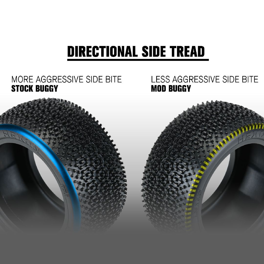 Pro-Line 1/10 Hexon CR3 Rear 2.2 Carpet Buggy Tires (2) – image 3