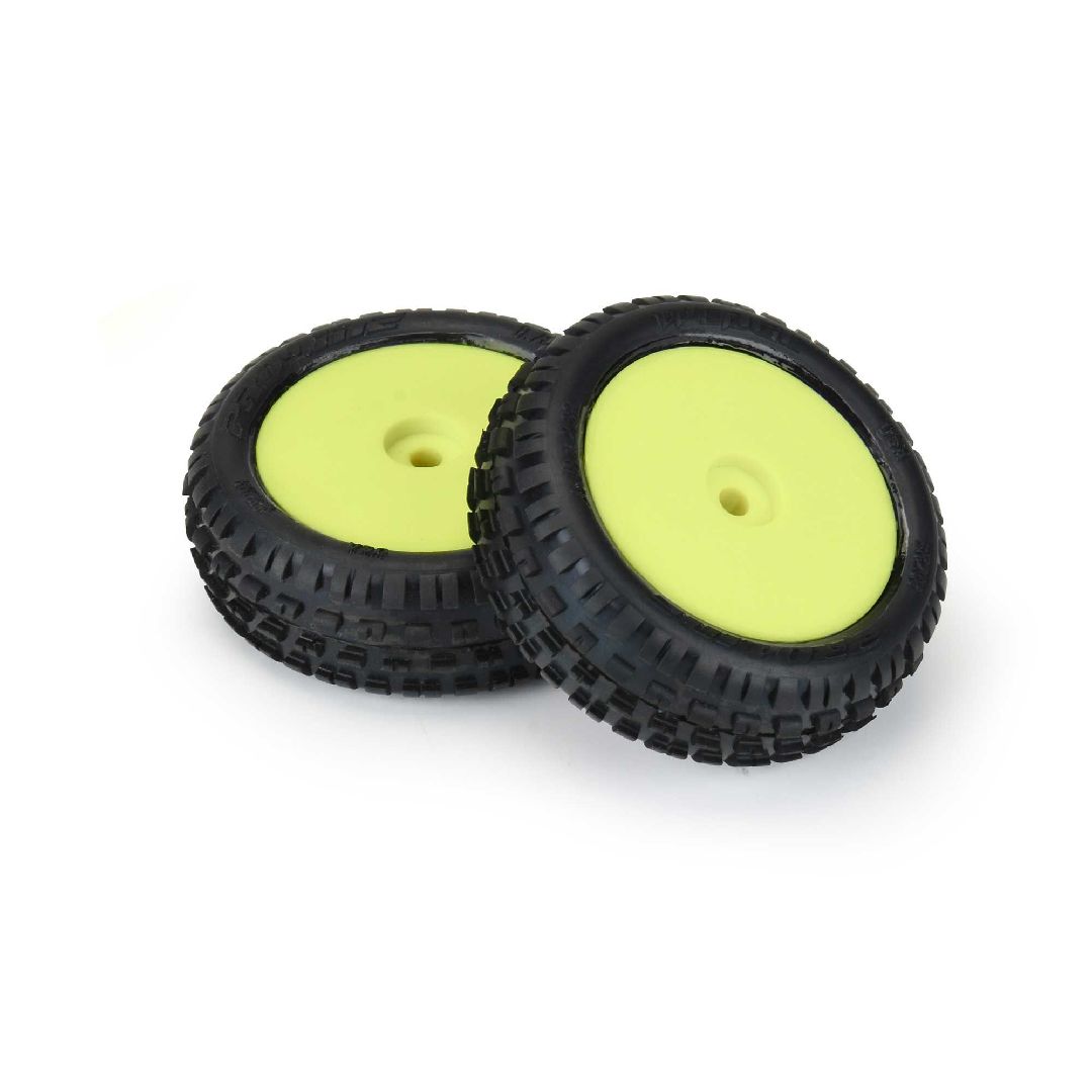 Pro-Line Wedge Carpet Mini-B Tires on Yellow Wheels (2) – image 6