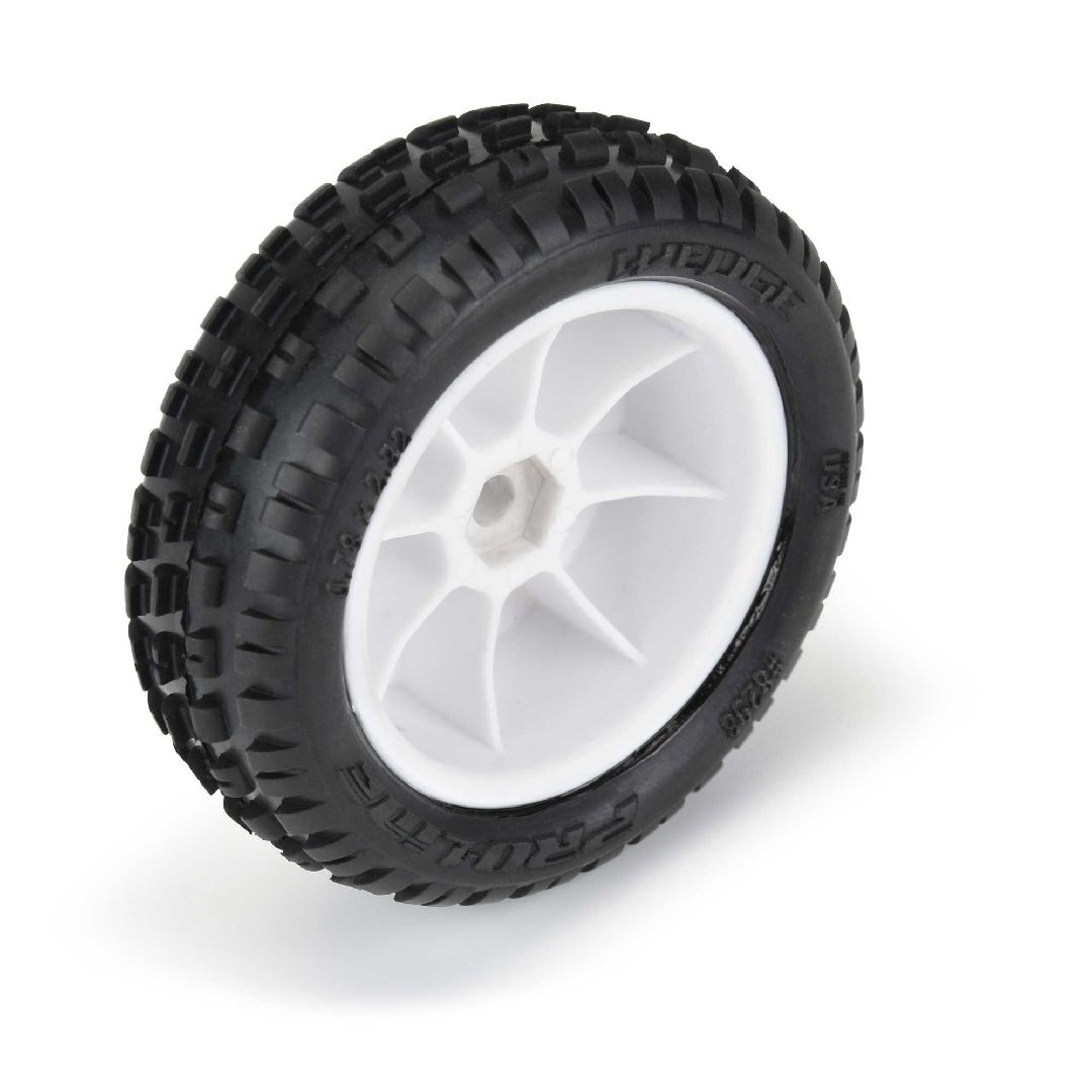 Pro-Line Wedge Carpet Mini-B Tires on White Wheels (2) – image 2