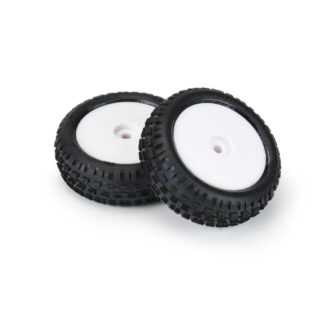 Pro-Line Wedge Carpet Mini-B Tires on White Wheels (2) – image 3