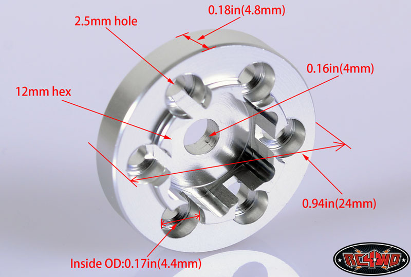 RC4WD OEM Steel 1.9 Stock Beadlock Wheel Hexes – image 4