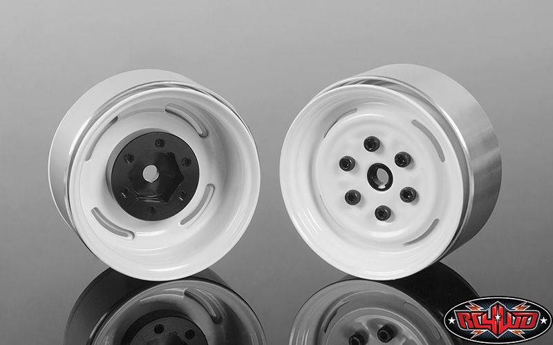 RC4WD 1.55" Vintage Yota 6 Lug Steel Beadlock Wheels (White) (4) – image 4