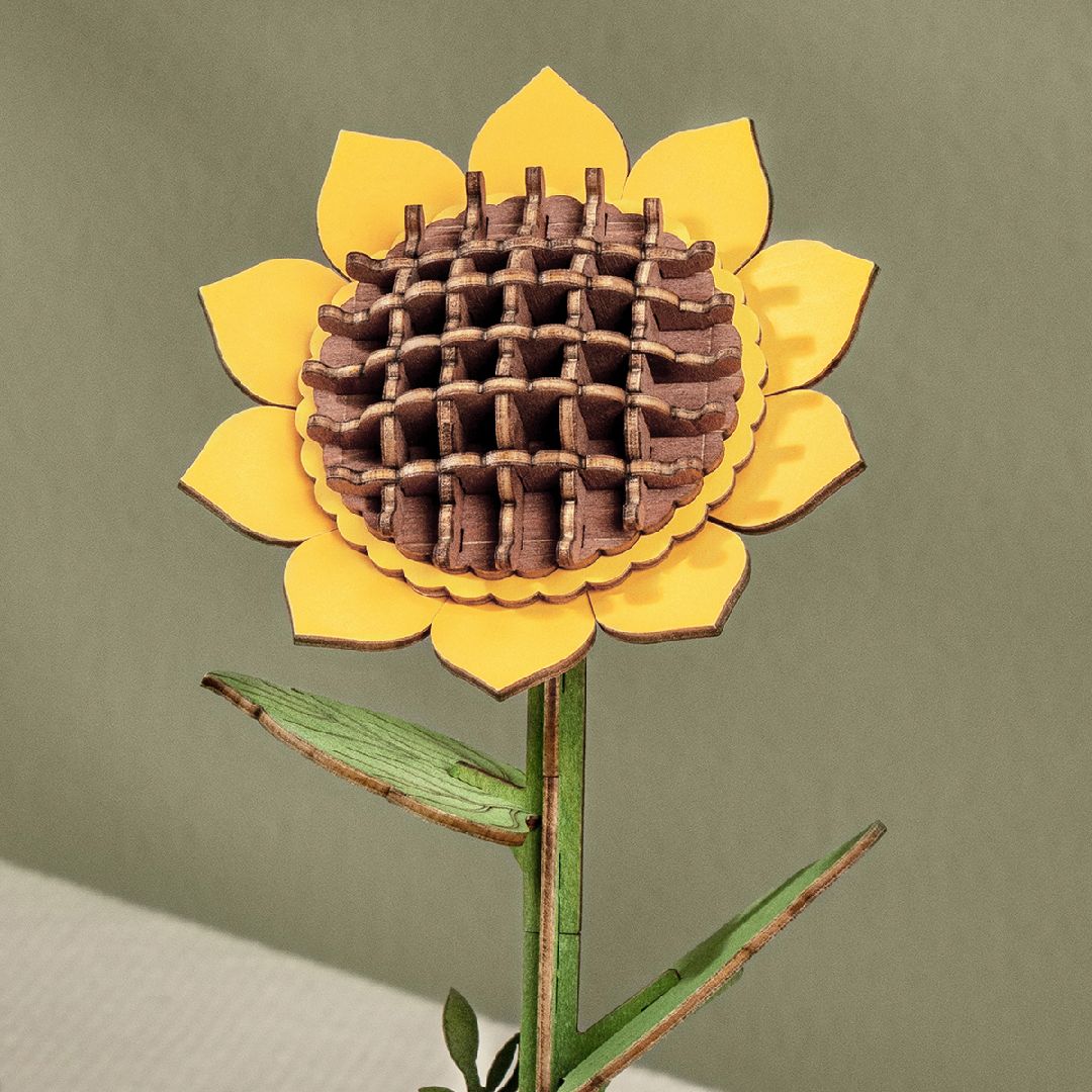 Rowood DIY Sunflower 3D Wooden Puzzle – image 2