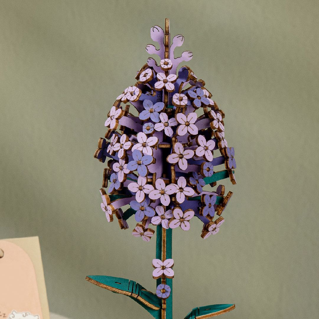 Rowood DIY Lilac 3D Wooden Puzzle – image 2