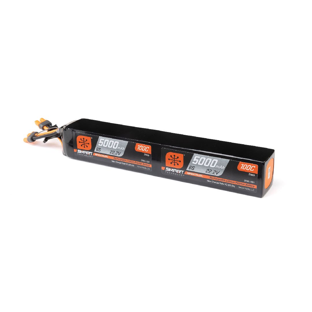 Spektrum 5000mAh 22.2V 6S X2 100C Smart LiPo Dual IC5 – image 3