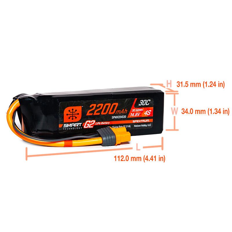 Spektrum 2200mAh 4S 14.8V Smart G2 LiPo 30C; IC3 – image 2