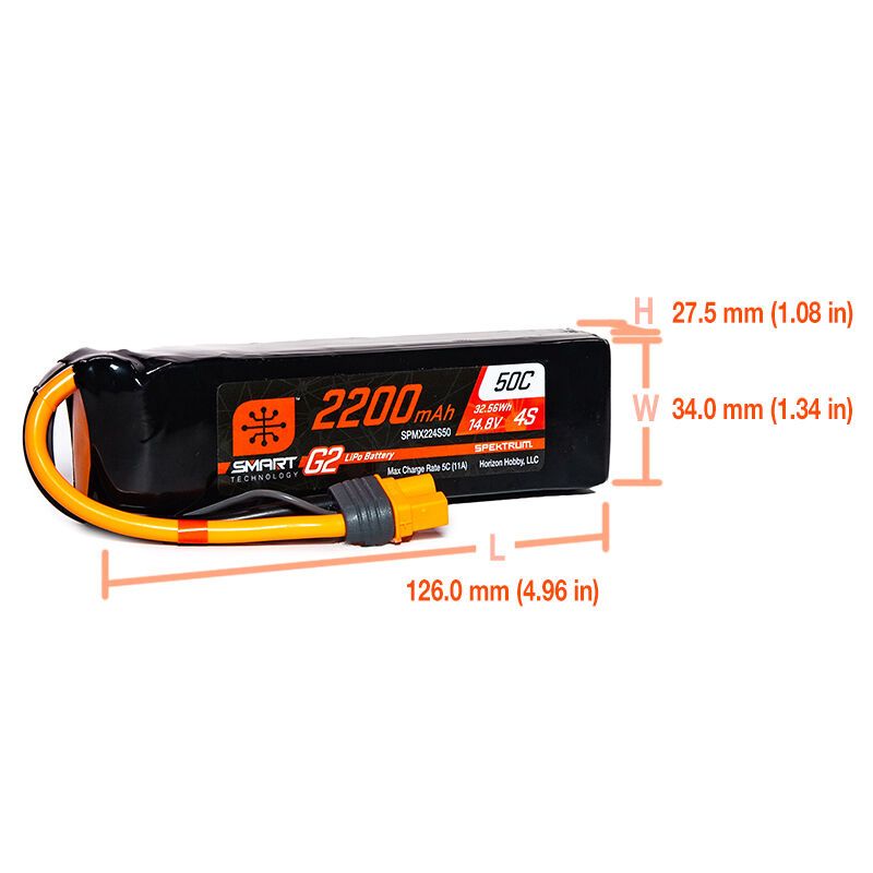 Spektrum 2200mAh 4S 14.8V Smart G2 LiPo 50C; IC3 – image 2