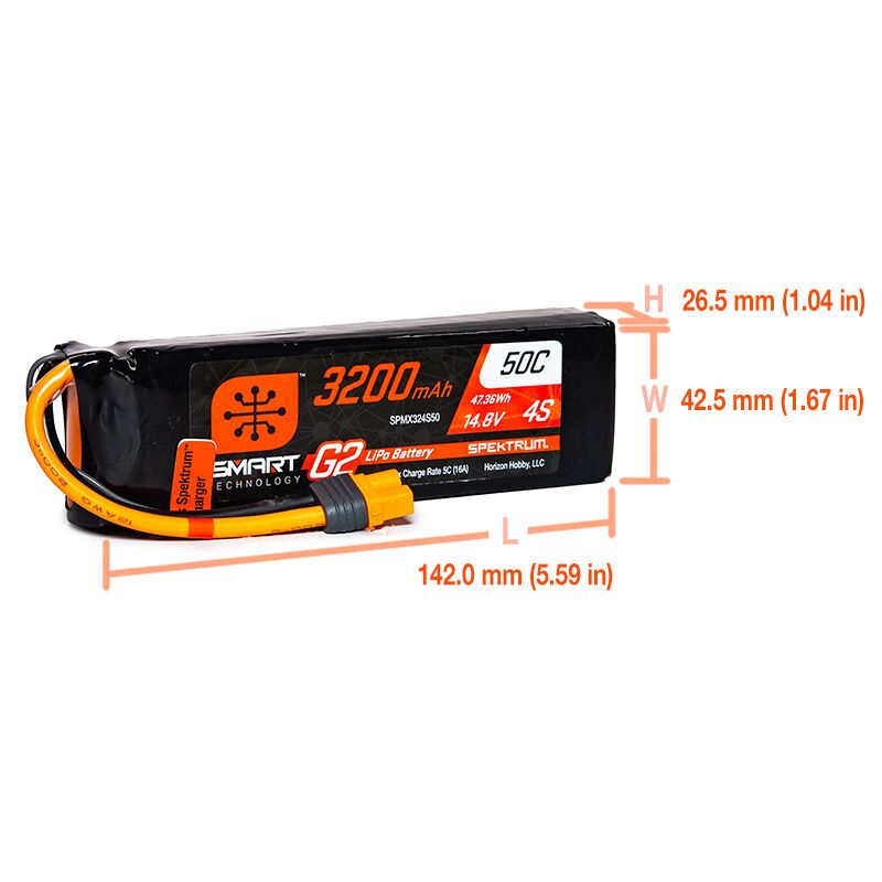 Spektrum 3200mAh 4S 14.8V Smart G2 LiPo 50C; IC3 – image 3