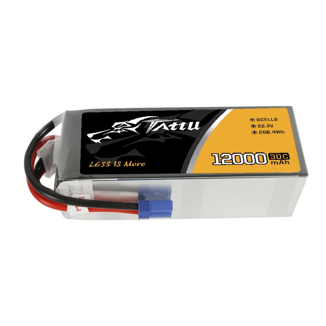 Tattu 22.2V 30C 6S 12000mAh Lipo Battery Pack EC5 – image 3