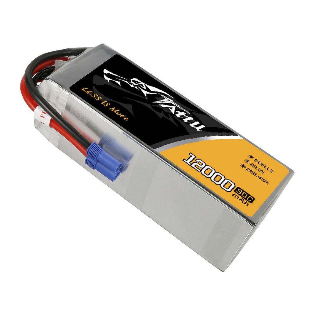 Tattu 22.2V 30C 6S 12000mAh Lipo Battery Pack EC5 – image 2