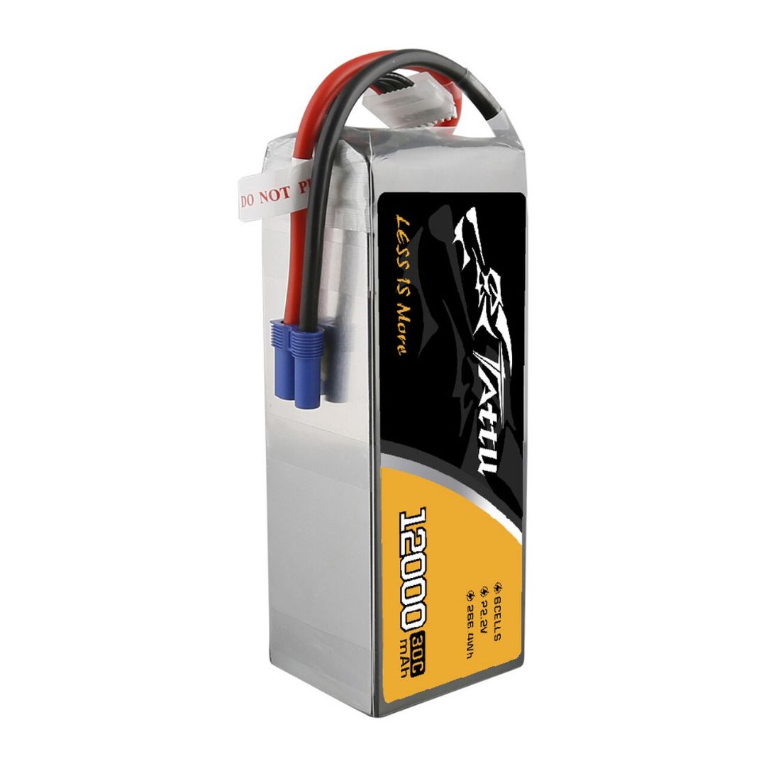 Tattu 22.2V 30C 6S 12000mAh Lipo Battery Pack EC5 – image 4