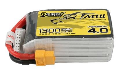 Tattu R-Line Version 4.0 1300mAh 6S1P 22.2V 130C LiPo Battery thumbnail 1