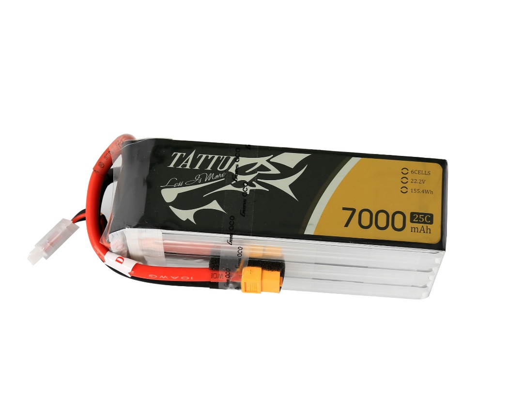 Tattu 7000mAh 6S1P 22.2V 25C LiPo XT60 Plug Soft Case thumbnail 1