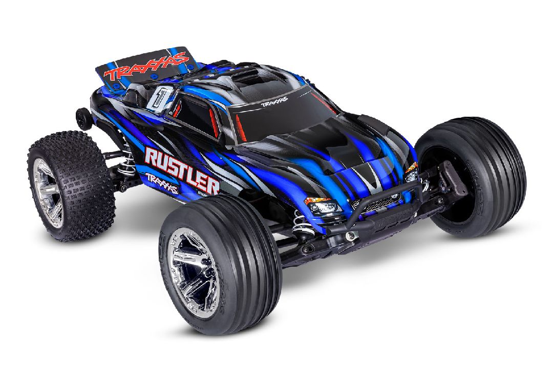 Traxxas 1/10 Rustler BL-2S 2wd RTR - Blue w/ Charger & Battery – image 2