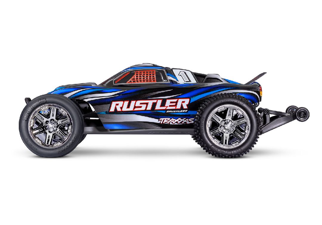 Traxxas 1/10 Rustler BL-2S 2wd RTR - Blue w/ Charger & Battery – image 6