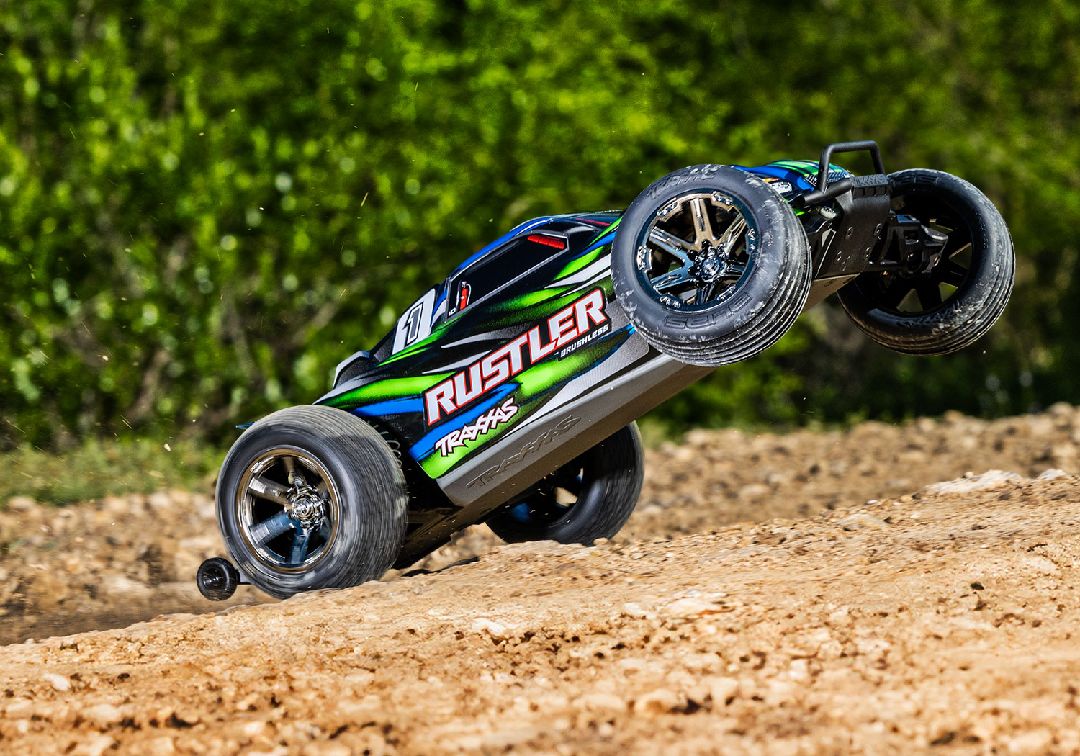 Traxxas 1/10 Rustler BL-2S 2wd RTR - Green w/ Charger & Battery – image 5