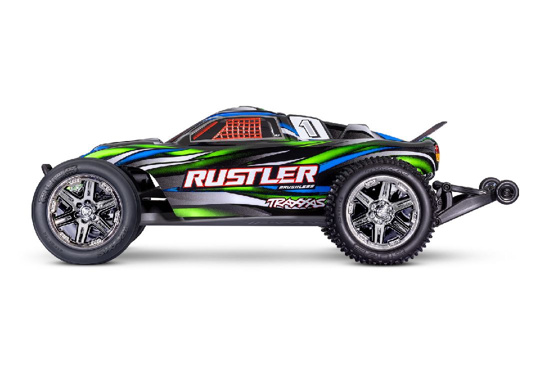 Traxxas 1/10 Rustler BL-2S 2wd RTR - Green w/ Charger & Battery – image 8