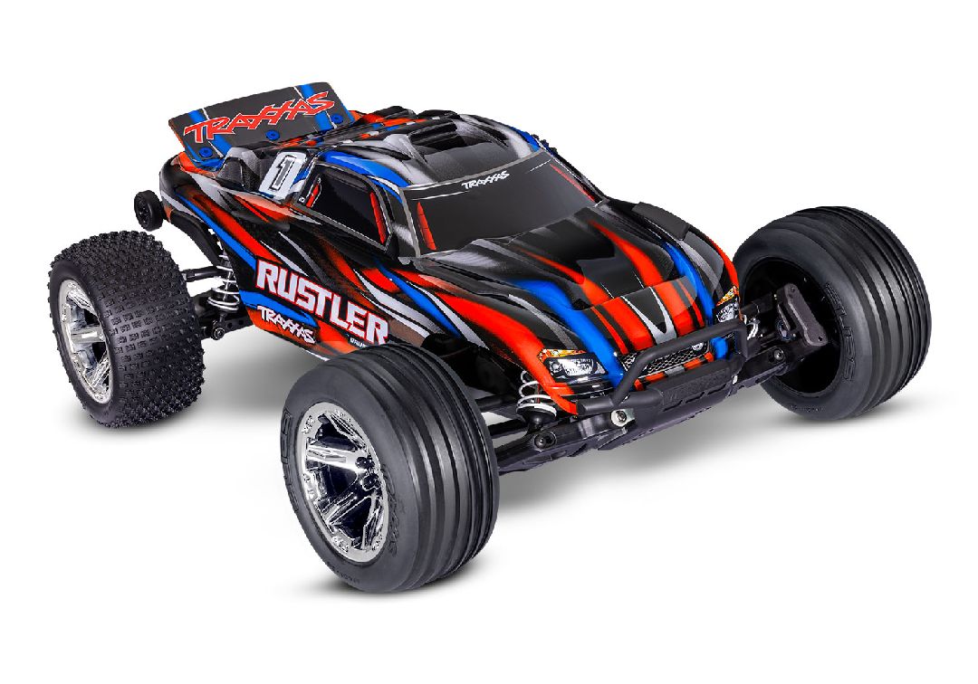 Traxxas 1/10 Rustler BL-2S 2wd RTR - Red w/ Charger & Battery – image 4