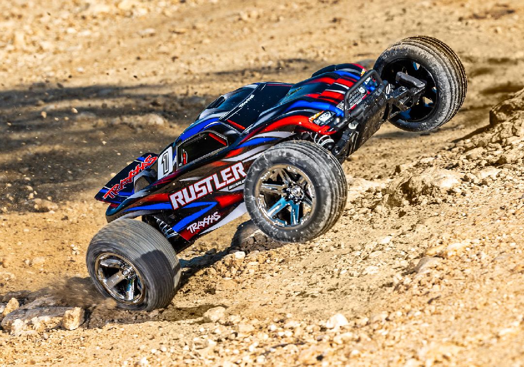 Traxxas 1/10 Rustler BL-2S 2wd RTR - Red w/ Charger & Battery – image 5