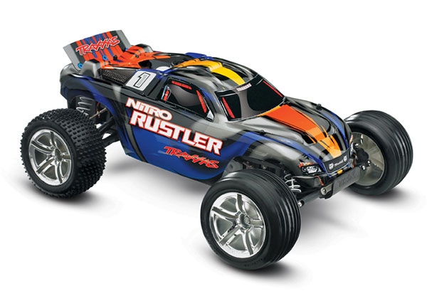 Traxxas 1/10 Nitro Rustler 2wd RTR - Blue thumbnail 1