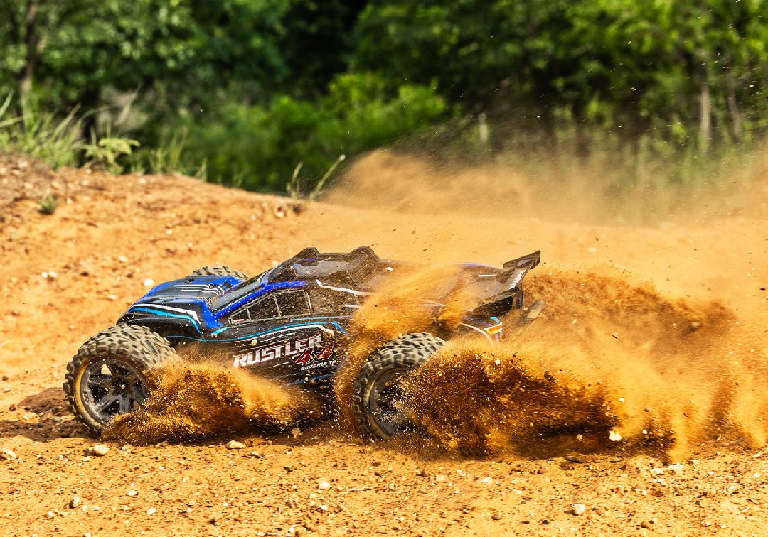 Traxxas 1/10 Rustler BL-2S 4x4 RTR - Blue w/ Charger & Battery – image 10