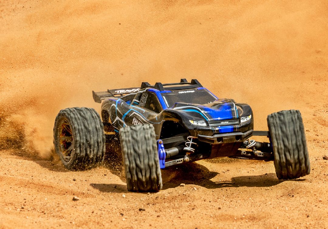 Traxxas 1/10 Rustler BL-2S 4x4 RTR - Blue w/ Charger & Battery – image 7