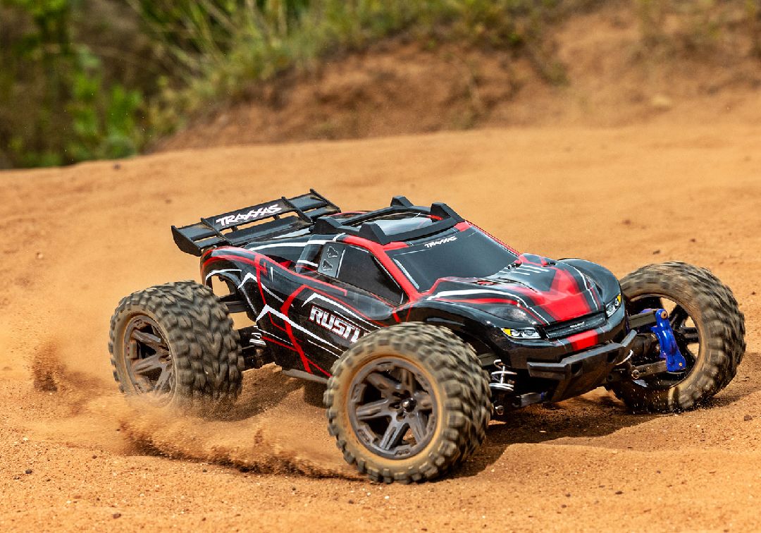 Traxxas 1/10 Rustler BL-2S 4x4 RTR - Red w/ Charger & Battery – image 8