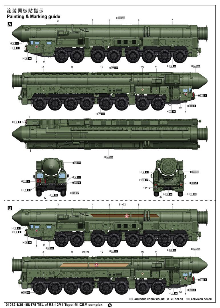 Trumpeter 1/35 15U175 TEL of RS-12M1 Topol-M ICBM complex – image 3