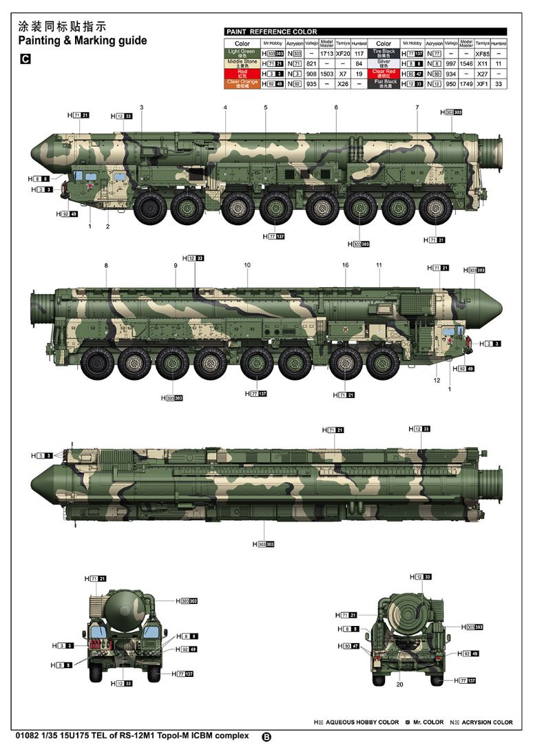 Trumpeter 1/35 15U175 TEL of RS-12M1 Topol-M ICBM complex – image 4